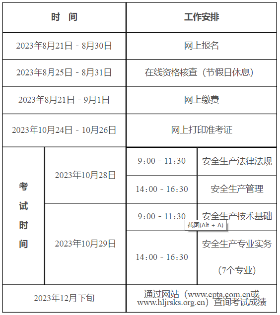 黑龙江中级注册安全工程师报名时间已确定：2023年8月21日-8月30日