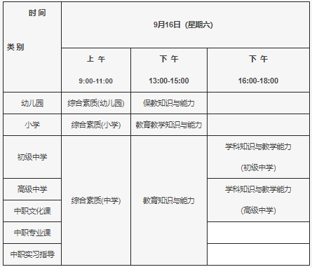 2023下半年四川教师资格证考试笔试时间是9月16日