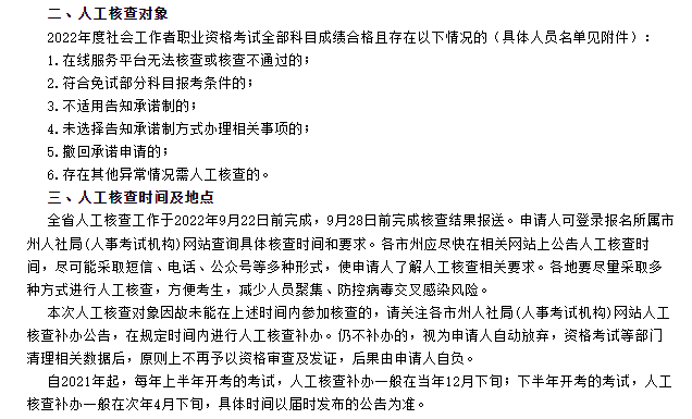 2022年湖南社会工作者考试考后核查工作9月22日前完成